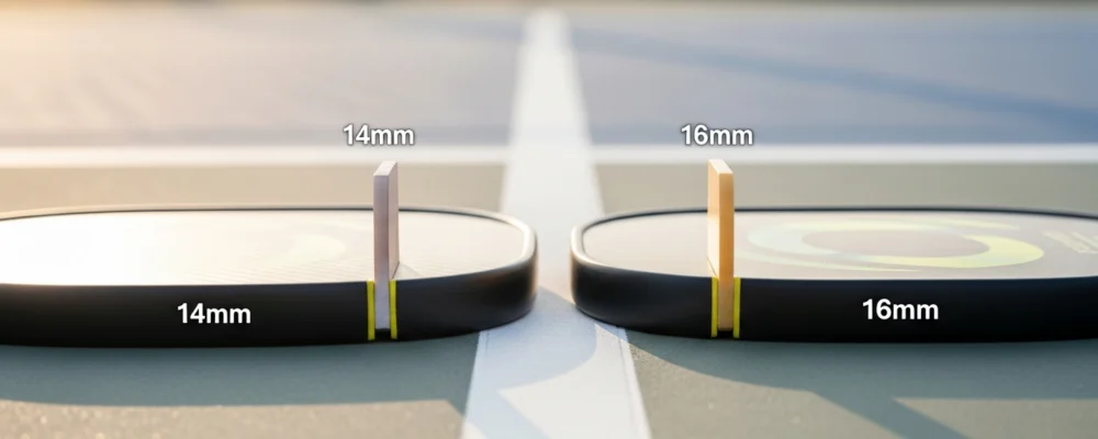 Grosor del núcleo: ¿14mm o 16mm para tu estilo de juego? — elegir pala pickleball