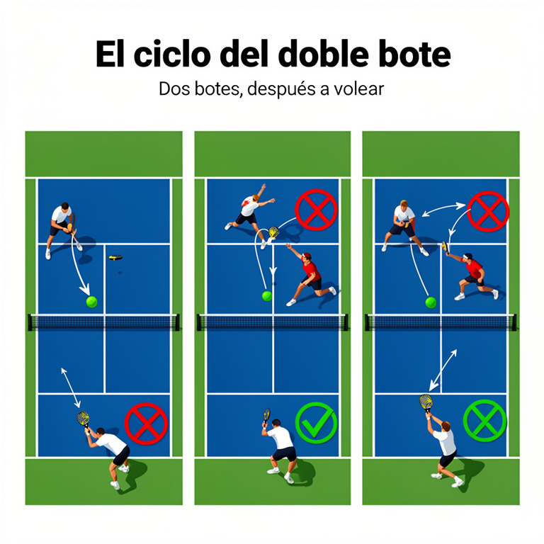 Infografía : La regla del doble bote en pickleball