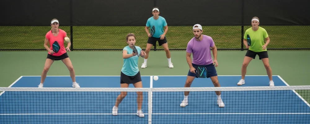 Illustration de Pickleball puntuación en dobles: reglas del saque y rotación pour pickleball puntuacion