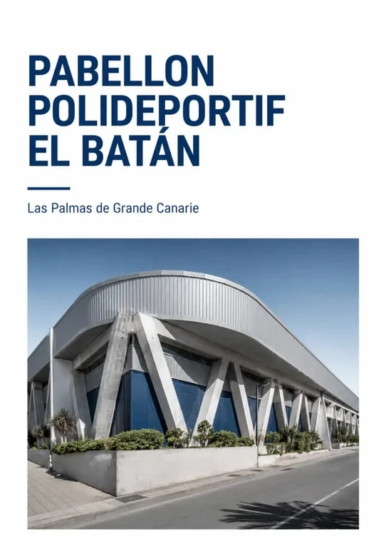 Polideportivo El Batán en Las Palmas de Gran Canaria, vista exterior editorial del pabellón deportivo