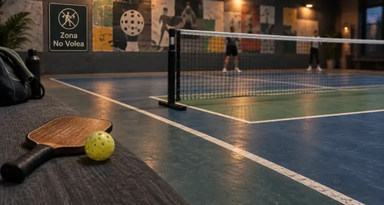 Cancha pickleball con zona no voleas 13,41 x 6,10 m