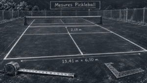 Canchas pickleball : mesures exactes et espace sûr du terrain de pickleball