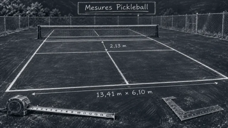 Canchas pickleball : mesures exactes et espace sûr du terrain de pickleball