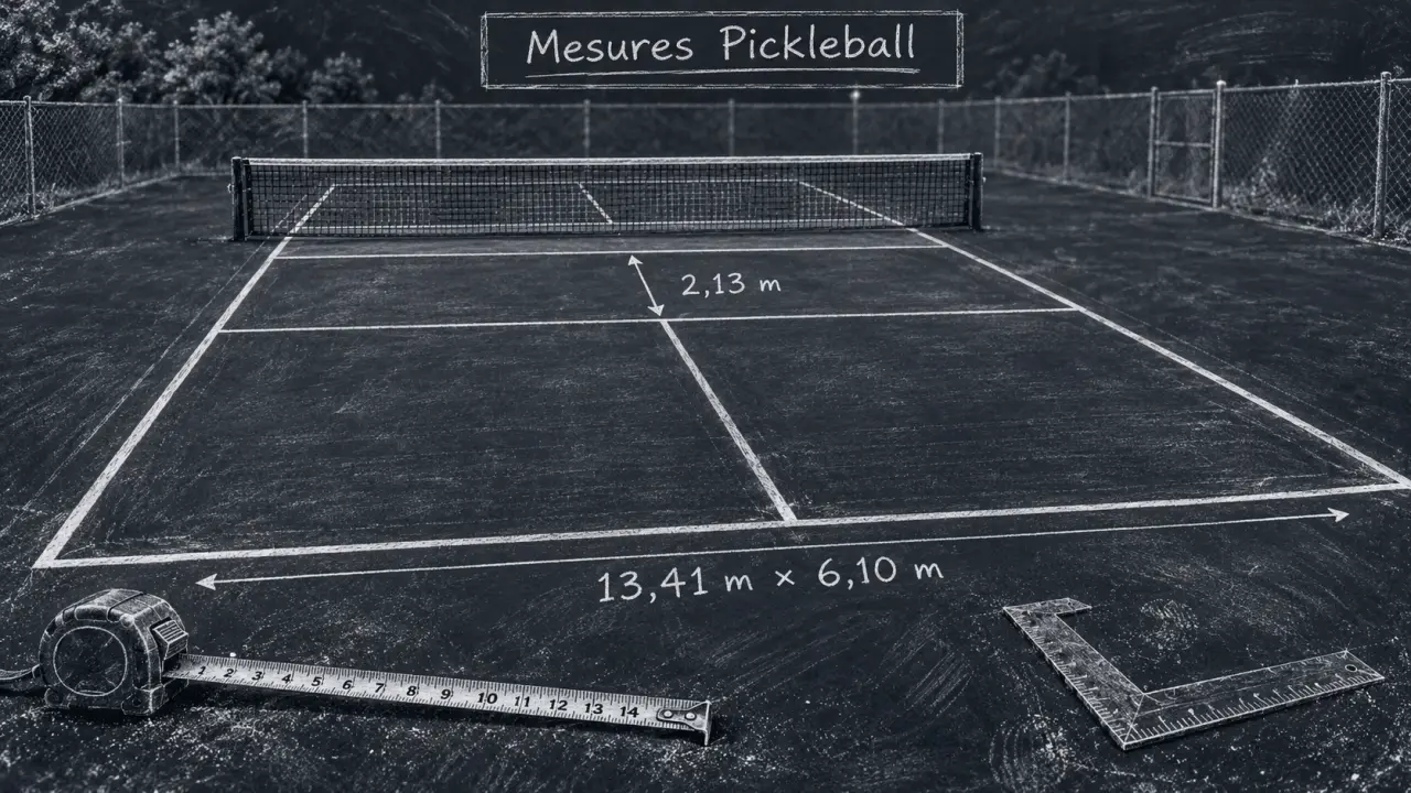 Canchas pickleball : mesures exactes et espace sûr du terrain de pickleball